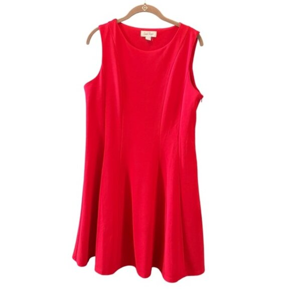 Charlie Page Red Sleeveless Fit & Flare Dress Women’s L - Picture 7 of 10